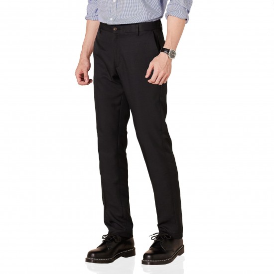 Slim-fit flat front dress pants