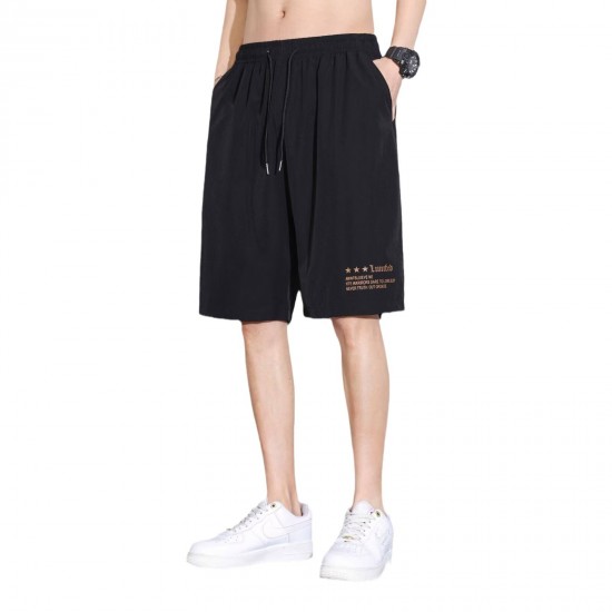 Ice silk shorts men's summer 2025 new quick-dry workwear 5-inch loose casual sport mid-length pants