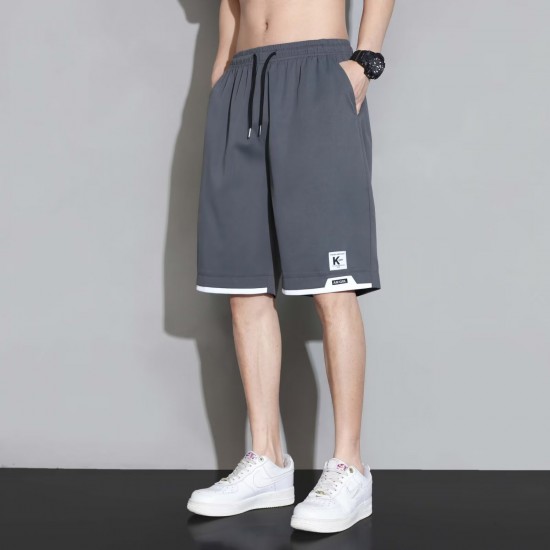 Ice silk shorts men's summer 2025 new quick-dry workwear 5-inch loose casual sport mid-length pants